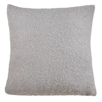Gray Faux Mohair 22" Square Pillow Cover