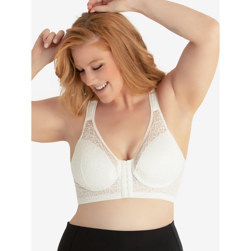 Leading Lady The Nora - Shimmer Support Back Lace Front-Closure Bra, 1 of 4