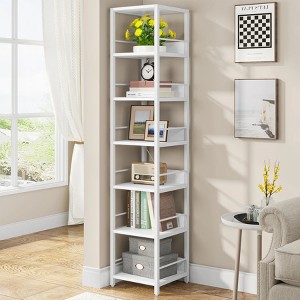 Hommoo 6-Tier Corner Shelf, Narrow Bookshelf Storage Rack - 1 of 4