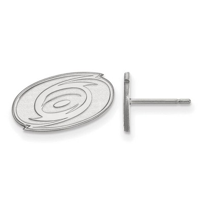 Black Bow Jewelry 14k White Gold Carolina Hurricanes NHL Stud Earrings