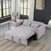 NicBex Modern Convertible Sleeper Chair,Pull-out Sofa Bed with Adjustable Back,Velvet Couches with Sturdy Wood Frame for Living Room,Light Gray - 4 of 4