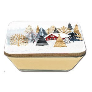 Courtside Market Christmas Chalet I 6.5x6.5 Artboard Lid & 20oz Candle Set - 1 of 4
