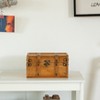 Vintiquewise Farmhouse Antique-Style Wood Treasure Chest with Leather Straps & Front Latch Decorative Storage Trunk for Trinkets, Jewelry - 3 of 4