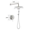 Chery Life Wall Mounted Round Shower Combo Set with 10" Rain Shower head and Handheld Shower Head Set with Pressure Balancing Valve - 2 of 4