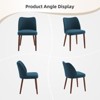 Dining Chair Set of 2, Linen Upholstered Dining Chair with Wood Legs, Wing Backrest, Thick Cushions for Dining Room, Living Room - 3 of 4