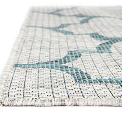 Gray Trellis Rectangular Outdoor Synthetic Area Rug