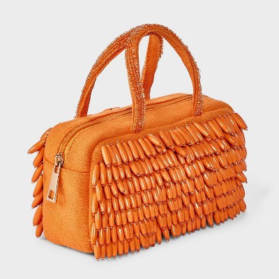 A New Day Hand Beaded Fringe Satchel Mini Bag - A New Day™ Orange — фото 3