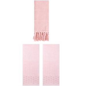 REGALWOVEN 3 Packs Solid Cotton Absorbent Soft Bathroom Hand Towel 14" x 30" - 1 of 4