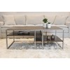 Vynxaria Series 50 in. Gray Brown Rectangular Wood End Table with Metal Frame and Shelves - 3 of 4