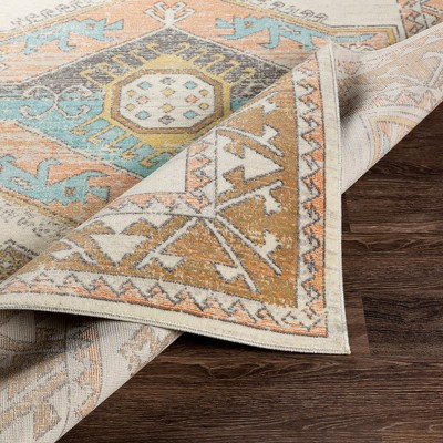 Habsburg Oval Blue and Beige Hand-knotted Synthetic Rug 5' x 7'