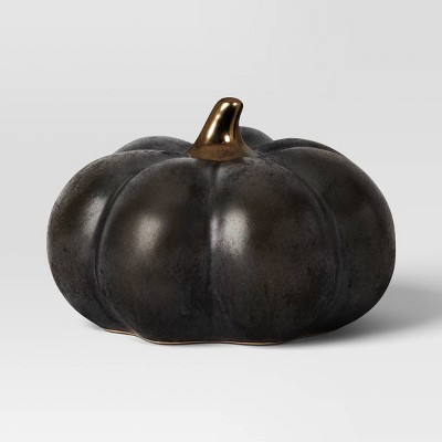 Casafield Ceramic Halloween Jack-o-Lantern - Hand Painted, Pre-Lit LED, Tabletop Decor (12.1"H X 7.75"W)