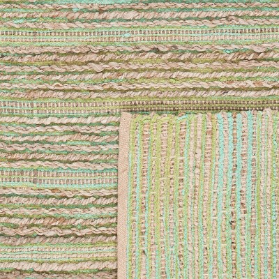 Coastal Charm Green Cotton 4' x 6' Handmade Flat Woven Area Rug
