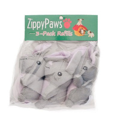 ZippyPaws - Farm Pals Burrow, Interactive Squeaky Hide and Seek Plush Dog Toy - Bunnies Miniz, 3 Pack
