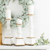 Transpac Wood 16.25 in. White Harvest Vintage Style Candle Pillars Set of 3 - 2 of 3