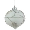 Northlight 3.5" White and Silver Leaves Glass Onion Drop Christmas Ornament - image 4 of 4