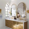 PexFix Arched Mirror for Entryway Bathroom Wall Decor Metal Frame Wall Mounted Mirror 2-Pieces - 2 of 4