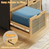 Lateral File Cabinet with Adjustable Hanging File Drawers, Rattan Storage Printer Stand, Natural - 4 of 4