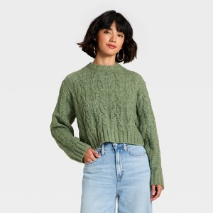 Women's Cozy Cable Crewneck Pullover Sweater - Universal Thread™ - 1 of 3