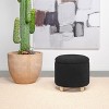 Coaster Home Furnishings Valia Faux Sheepskin Upholstered Round Storage Ottoman Black - 4 of 4