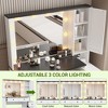 COZONY Makeup Vanity Desk with Mirror & Stool, Vanity Table Set with Drawers & Hidden Storage Shelves - 4 of 4