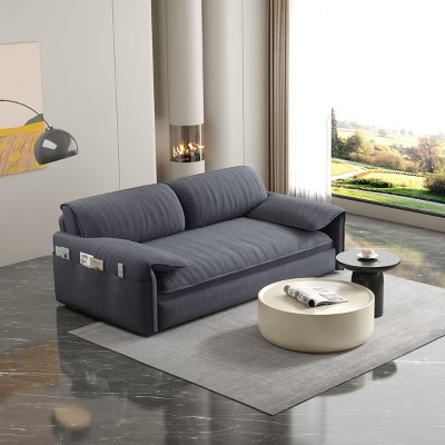 NicBex Pull Out Sofa Bed,Modern Convertible Sleeper Loveseat Sofa with Side Storage,Velvet 2-Seater Couch for Living Room,