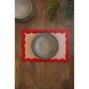 Ruffle Edge Placemat – 19" Tall Poppy Red Table Accent by Kalalou - 3 of 4