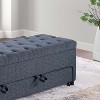 PAGED Ottoman Bench with Storage, Tufted Storage Bench with Pull Out Drawer, Foot Stool for Entryway, Bedroom - 3 of 4