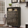 RISOKEYS Farmhouse Shoe Organizer with 2 Flip Drawers,Freestanding Slim Narrow Shoe Rack Cabinet with Open Storage for Entryway,Foyer,Hallway - 4 of 4