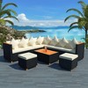 vidaXL Patio Furniture Set of 7 Black Poly Rattan Large - 2 of 4