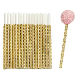 Sparkle and Bash 36 Pack Gold Rhinestone 6 Inch Cake Pop Sticks for Candy Apple, Lollipops, Treats, Dessert Bar, 6 in