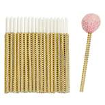 Sparkle and Bash 36 Pack Gold Rhinestone 6 Inch Cake Pop Sticks for Candy Apple, Lollipops, Treats, Dessert Bar, 6 in