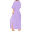 LA LEELA Women's Summer Vacation Beachwear Swim Suit Button Up Long Shirt Dress Beach Cover ups Large-X-Large Purple, Solid - 3 of 4