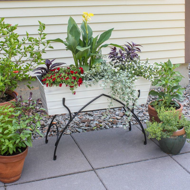 ACHLA Designs Indoor/Outdoor Rectangular Galvanized Steel Flower Planter Box with Iron Stand, 6 of 8