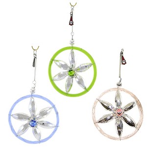 Santa Land 4.0 Inch Tommys Mid Century Daisies Christmas Tree Ornament Set , Ornament Set 3 (3PC) - 1 of 4