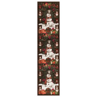 COZONY Christmas Snowman Area Rug, Washable Non-Slip Low Pile Throw Carpet, Soft Holiday Floor Mat for Living Room, Bedroom, Christmas Decorations