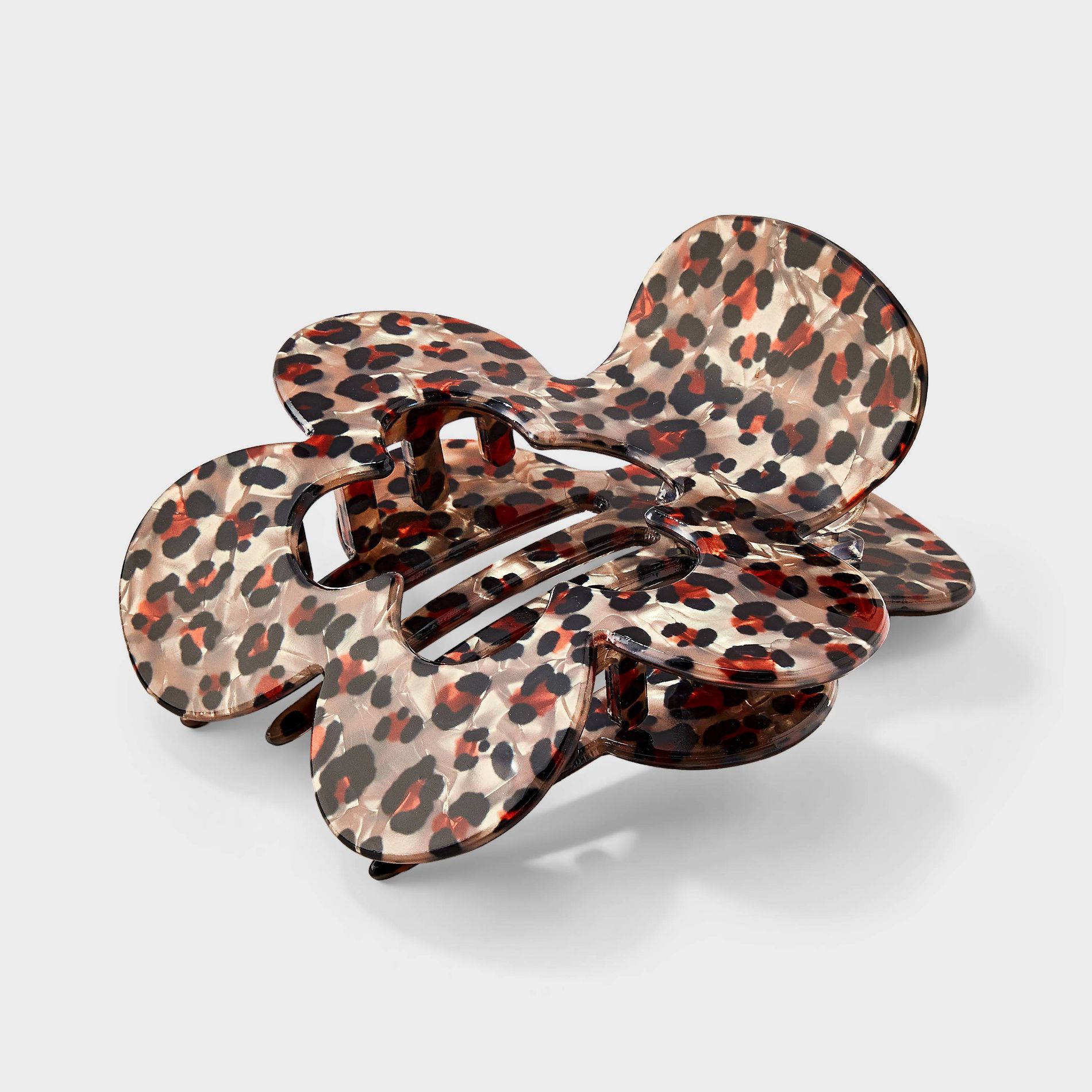 Leopard Print Flower Shape Shovel Claw Hair Clip - Wild Fable™ Brown