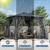 Whisen 10'x10' Hardtop Outdoor Gazebo with Polycarbonate Roof, Patio Gazebo with Aluminum Frame, Backyard Tent for Backyard, Garden, Lawn - 4 of 4
