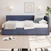 Twin Size Corduroy Upholstered Daybed with Two Storage Drawers and Vertical Striped Design 4S - ModernLuxe - 2 of 4