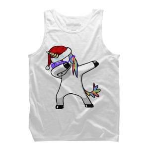 Men's Design By Humans Dabbing Unicorn Shirt Hip Hop Dab Santa Hat Christmas Shirt V By vomaria Tank Top - 1 of 3