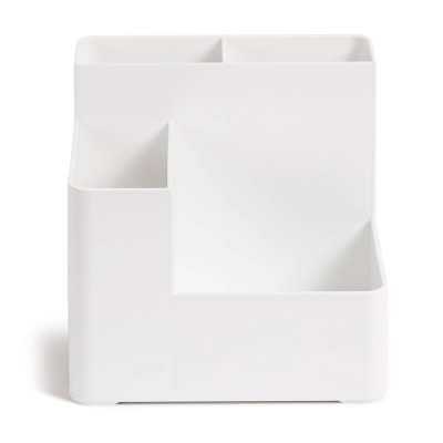 U Brands Modern Plastic All-in-One Desk Organizer - White