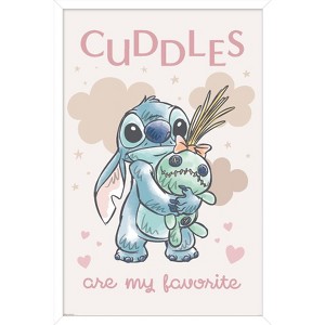 Trends International Disney Lilo and Stitch: Starry-Eyed - Cuddles Are My Favorite Framed Wall Poster Prints - 1 of 4