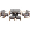 Patio Wicker Furniture Set with Fire Pit Table, 6PCS Patio Conversation Set with Outdoor Fire Table, PE Rattan Patio Chairs with Sofa Ottoman - 4 of 4