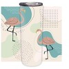 Elanze Designs Flamingo Abstract Teal Pink 20 ounce Stainless Steel Travel Tumbler - 2 of 4