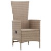 vidaXL Patio Chairs, Set of 2, Poly Rattan in Beige, Reclining Armchair with Cushions, Weather-Resistant, Comfortable - image 3 of 4