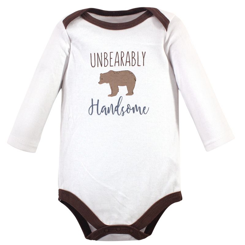 Hudson Baby Infant Boy Cotton Long-Sleeve Bodysuits 5pk, Little Bear, 4 of 8