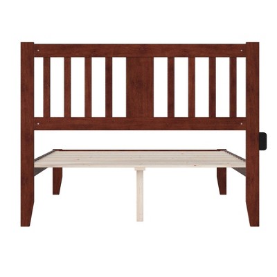 Tahoe Classic Walnut Mission-Inspired Full Bed with USB Charger