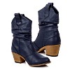 Charles Albert Women's Modern Western Cowboy Distressed Boot with Pull-Up Tabs in Navy Size 6 - 3 of 4