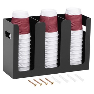 Unique Bargains Wall Mount Disposable Coffee Cup Dispenser with Handles 1 Set - 1 of 4