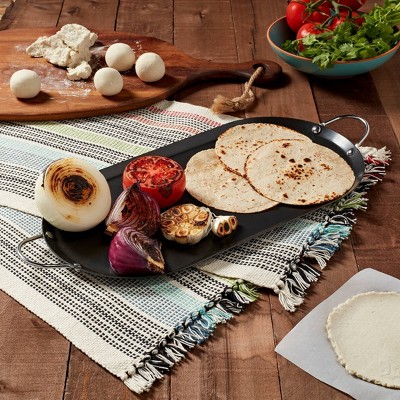 Infuse 15.75" Oval Nonstick Carbon Steel Comal Griddle Pan