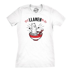 Womens Llamen Funny Ramen T-shirt For Foodie Girls - Crazy Dog Women's T Shirt - 1 of 4